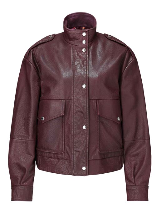 Giacca in pelle con collo a imbuto Boss Orange | 50571796614